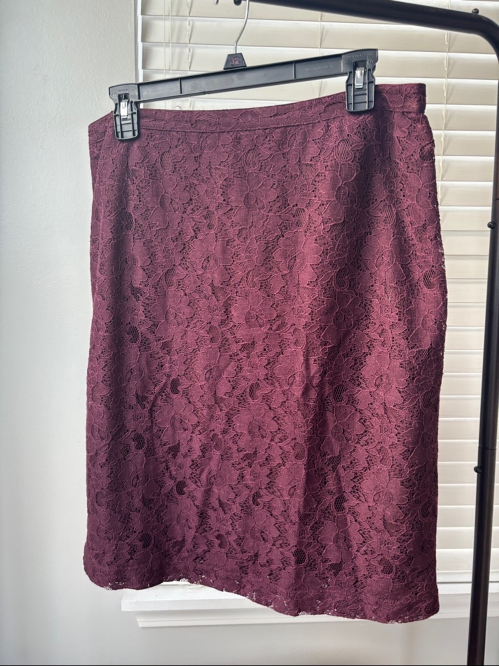 Banana Republic Burgundy Lace Pencil Skirt